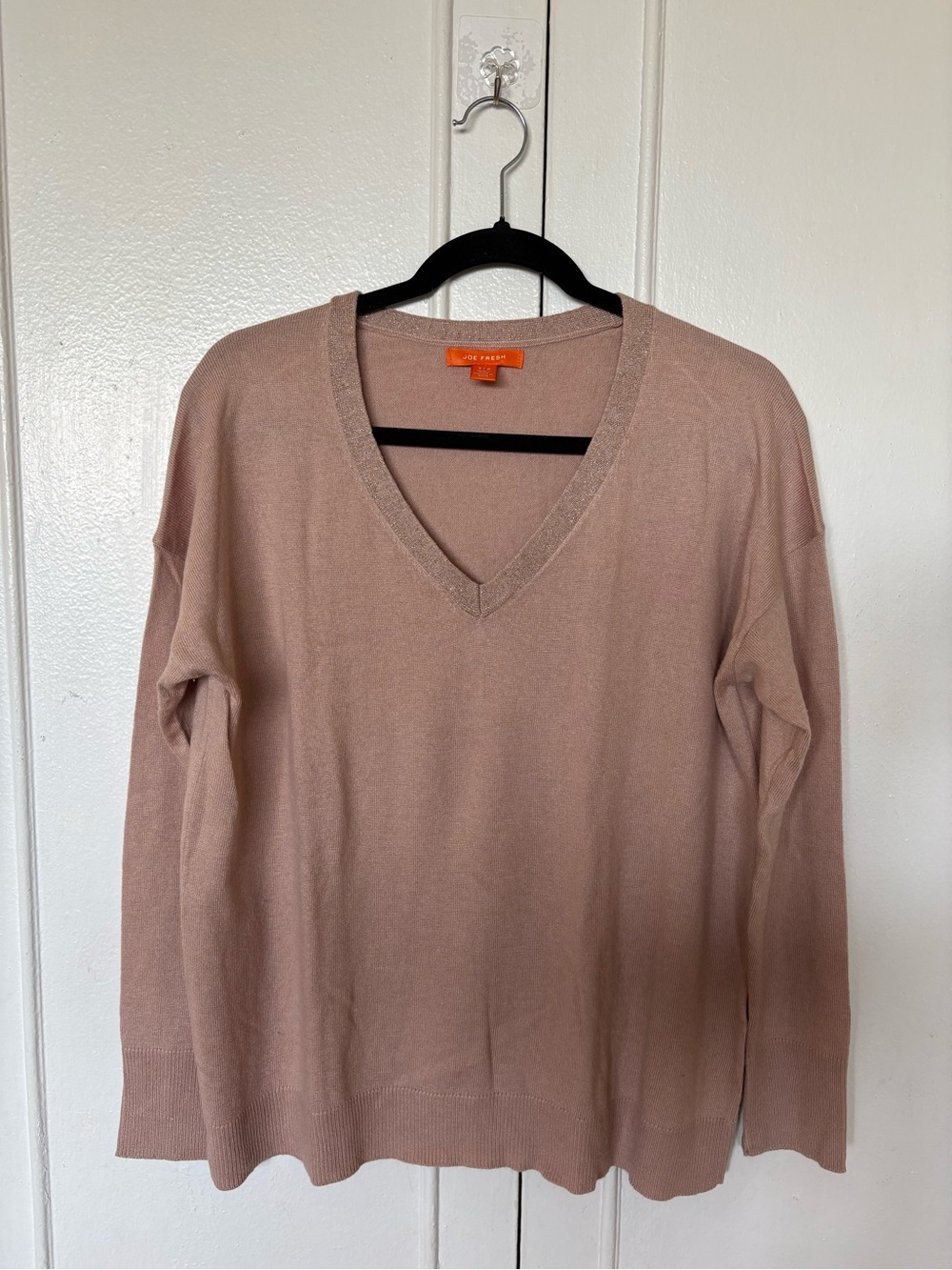 Joe Fresh Dusty Rose Taupe V-Neck Sweater